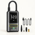 PocketAir 150 Cordless Tire Inflator with The Pocket Garage branding on a warm off-white background.