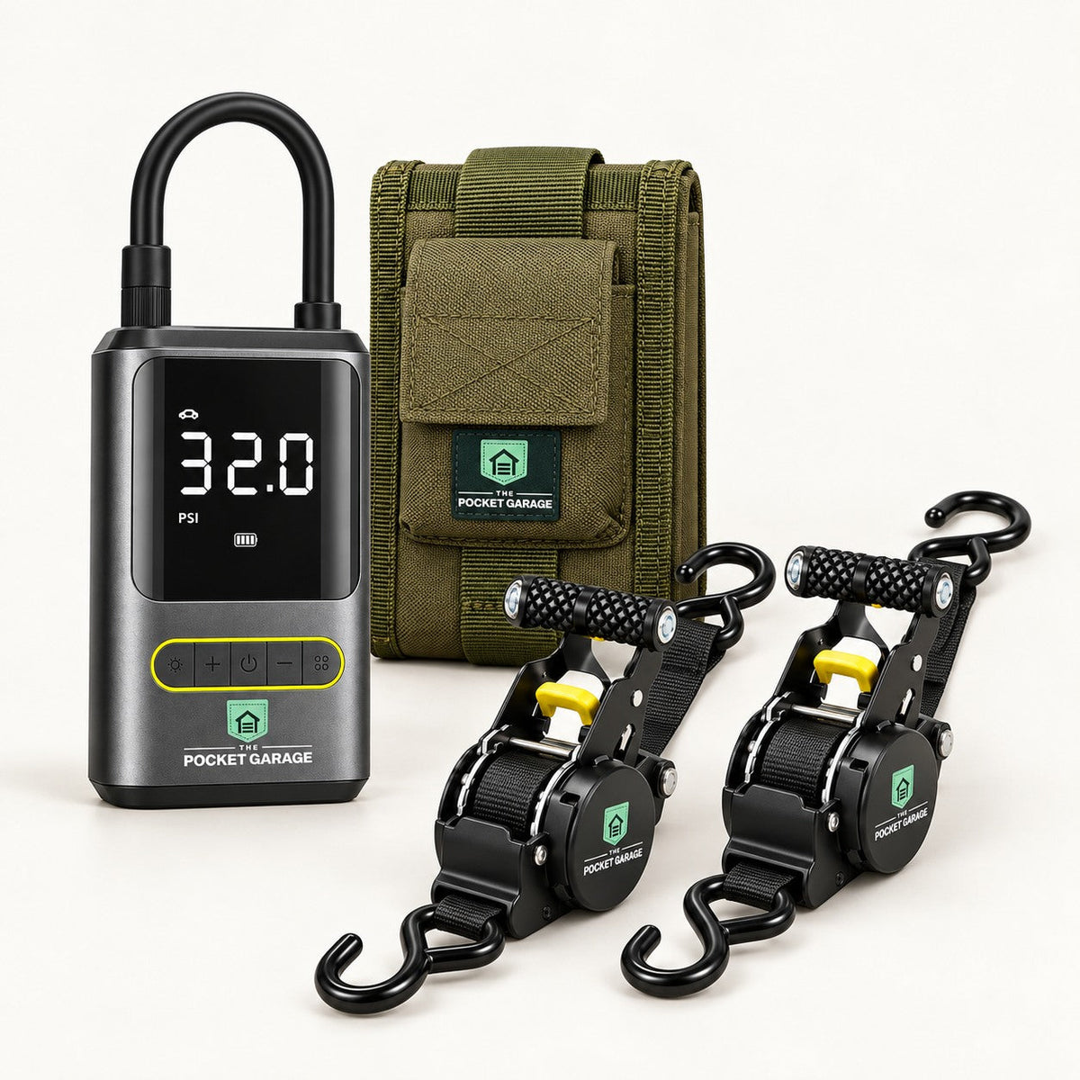 The Road Trip Kit with The Pocket Garage branding on a warm off-white background.