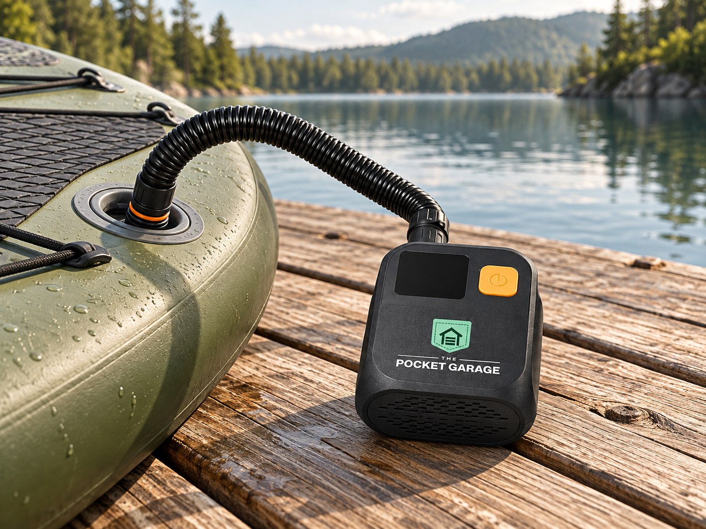 PocketAir Paddle SUP & Kayak Pump in an everyday use setting